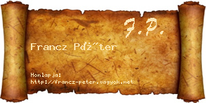 Francz Péter névjegykártya